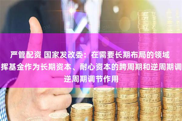 嚴(yán)管配資 國家發(fā)改委：在需要長期布局的領(lǐng)域 更好發(fā)揮基金作為長期資本、耐心資本的跨周期和逆周期調(diào)節(jié)作用